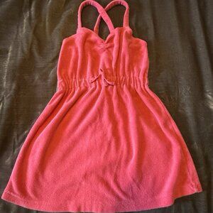 Vintage Y2K Old Navy Terry Cloth Barbie Pink Tank Strappy Summer Swim Dress 3T